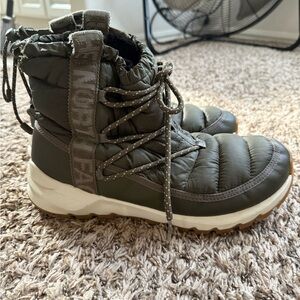 The North Face Olive Quilted Boots